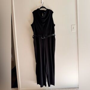 Calvin Klein Black Sleeveless Jumpsuit with Belt